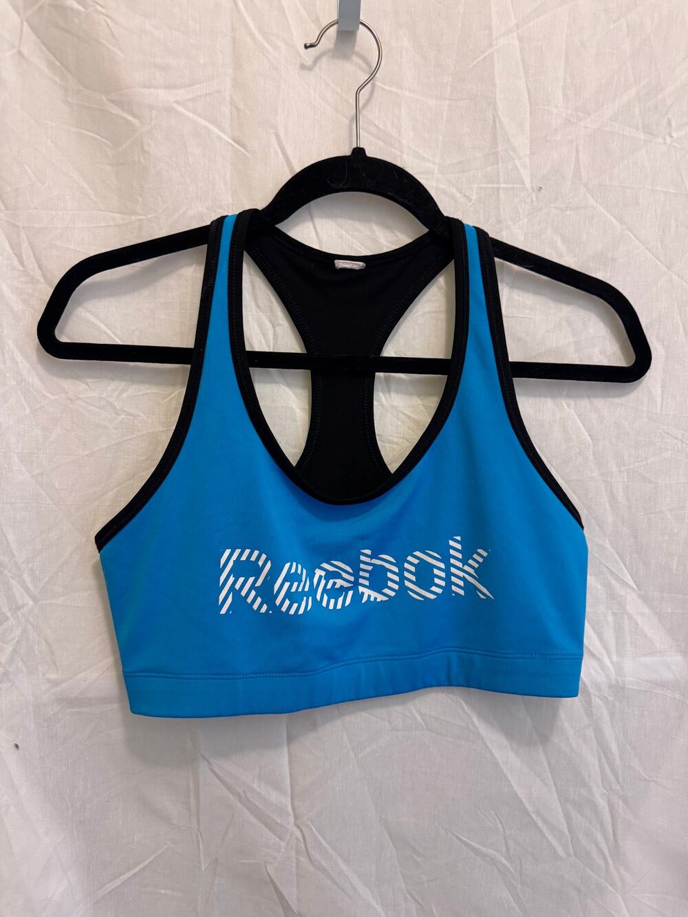 Reebok Reversible Racerback Sports Bra Women's Size XL Blue & Black